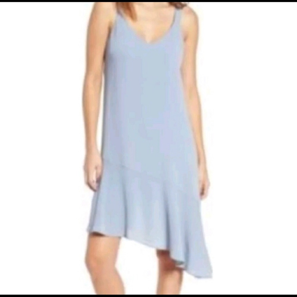 Pretty periwinkle blue/grey dress  asymmetrical hem